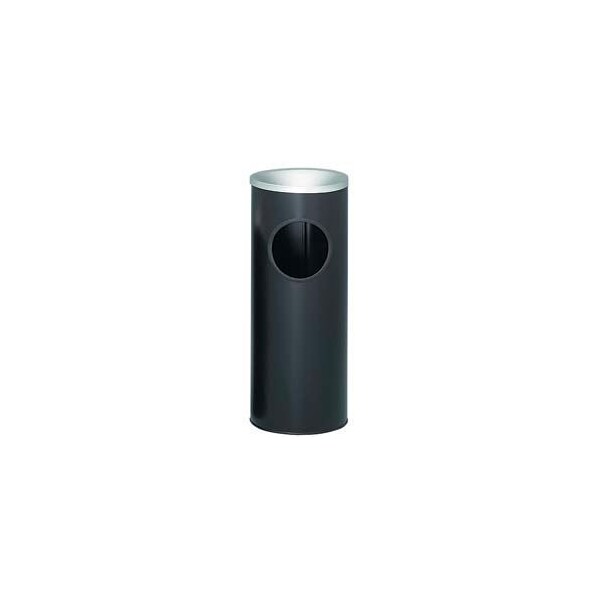 Wittco Steel Ash And Trash Urn 3 Gallon Black With Aluminum Top 10" Dia. x 25"H 3000BK 3000BK - main